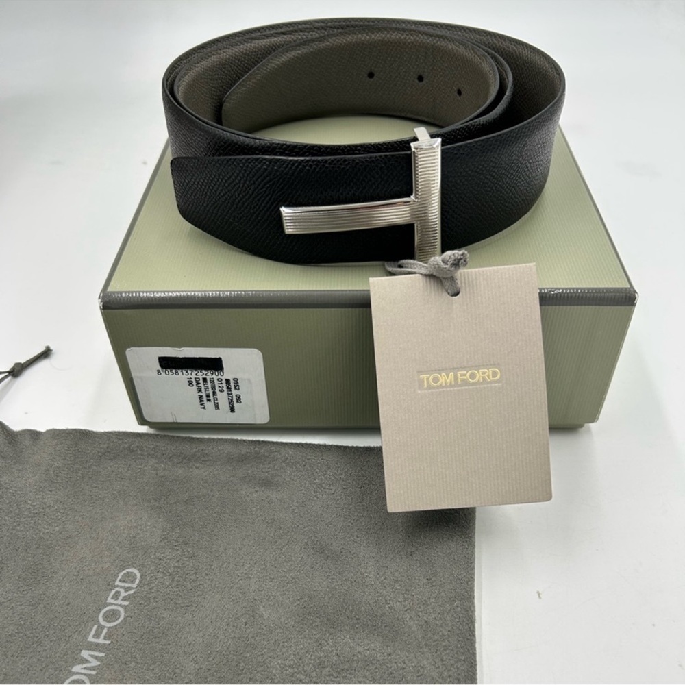 Men’s Tom Ford, black leather belt, size 100 cm/40 inch made in Italy
